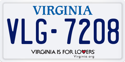 VA license plate VLG7208