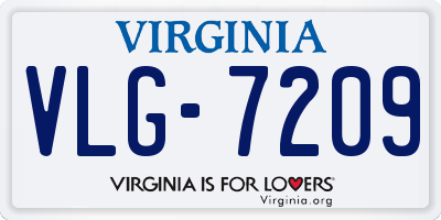 VA license plate VLG7209