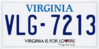 VA license plate VLG7213