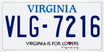 VA license plate VLG7216
