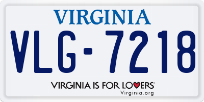 VA license plate VLG7218