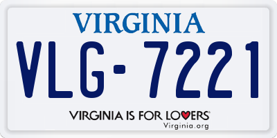 VA license plate VLG7221