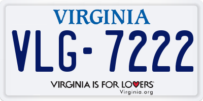 VA license plate VLG7222