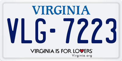 VA license plate VLG7223