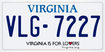 VA license plate VLG7227