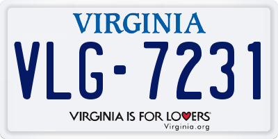 VA license plate VLG7231