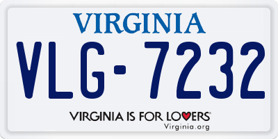 VA license plate VLG7232