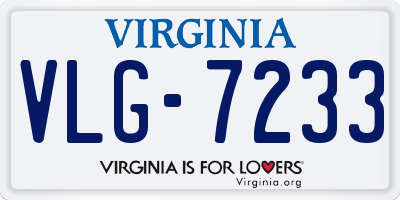 VA license plate VLG7233
