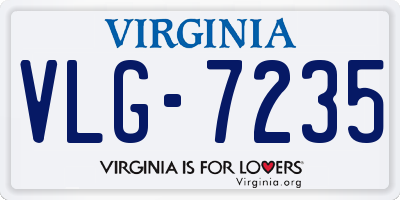 VA license plate VLG7235
