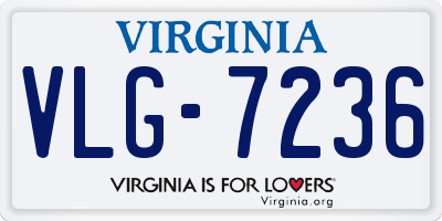 VA license plate VLG7236
