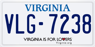 VA license plate VLG7238