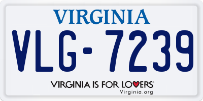 VA license plate VLG7239