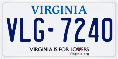 VA license plate VLG7240