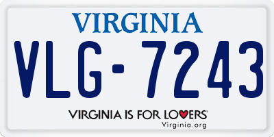 VA license plate VLG7243