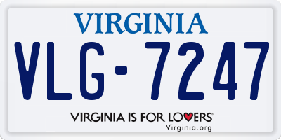 VA license plate VLG7247