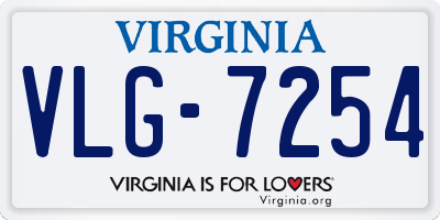 VA license plate VLG7254