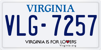 VA license plate VLG7257