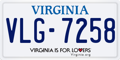 VA license plate VLG7258