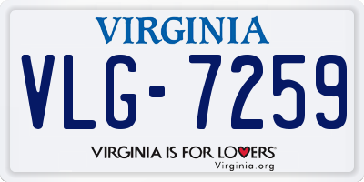 VA license plate VLG7259