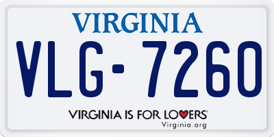 VA license plate VLG7260