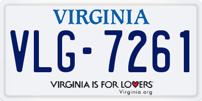 VA license plate VLG7261