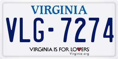 VA license plate VLG7274