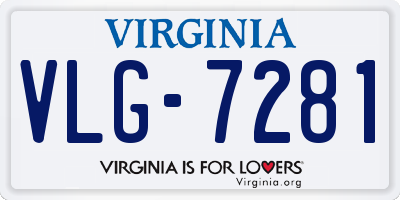 VA license plate VLG7281