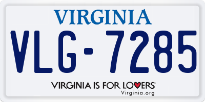 VA license plate VLG7285