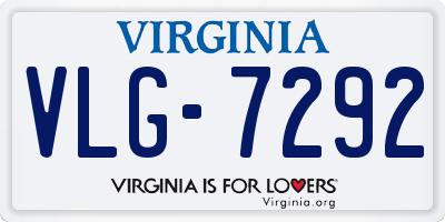 VA license plate VLG7292