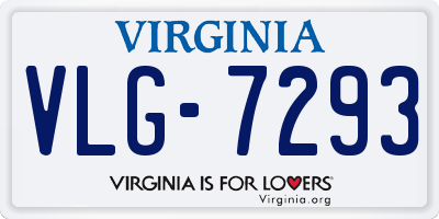 VA license plate VLG7293