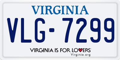 VA license plate VLG7299