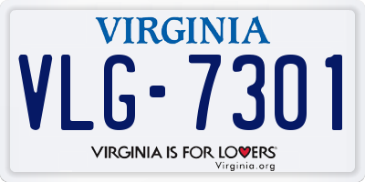 VA license plate VLG7301