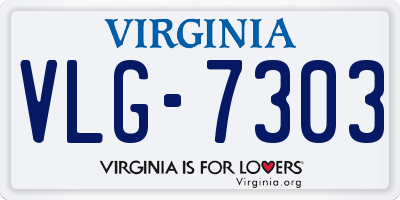 VA license plate VLG7303