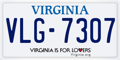 VA license plate VLG7307
