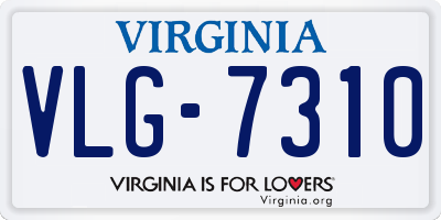 VA license plate VLG7310