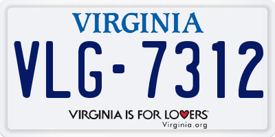 VA license plate VLG7312