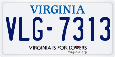 VA license plate VLG7313