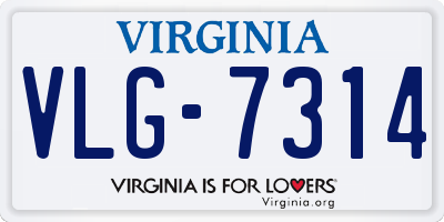 VA license plate VLG7314