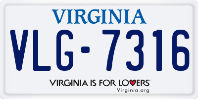 VA license plate VLG7316