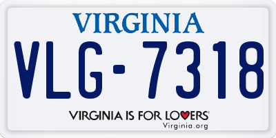 VA license plate VLG7318