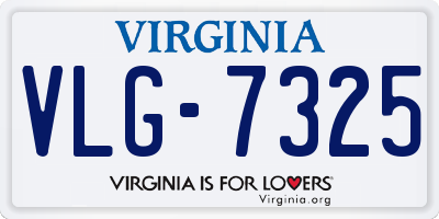 VA license plate VLG7325