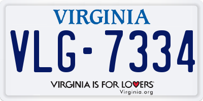 VA license plate VLG7334