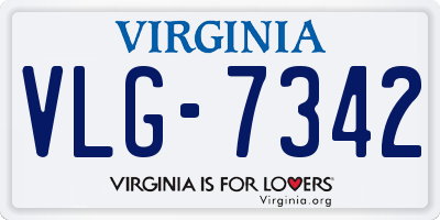 VA license plate VLG7342