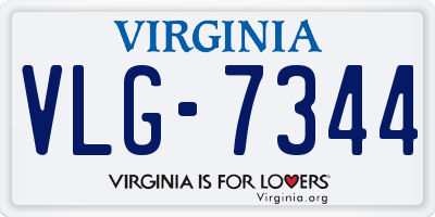VA license plate VLG7344