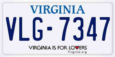 VA license plate VLG7347