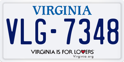VA license plate VLG7348