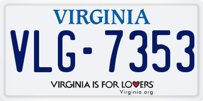 VA license plate VLG7353