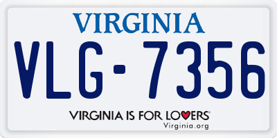 VA license plate VLG7356