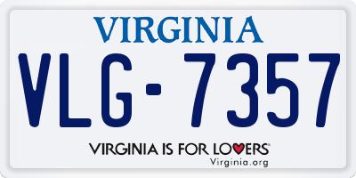 VA license plate VLG7357