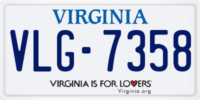 VA license plate VLG7358